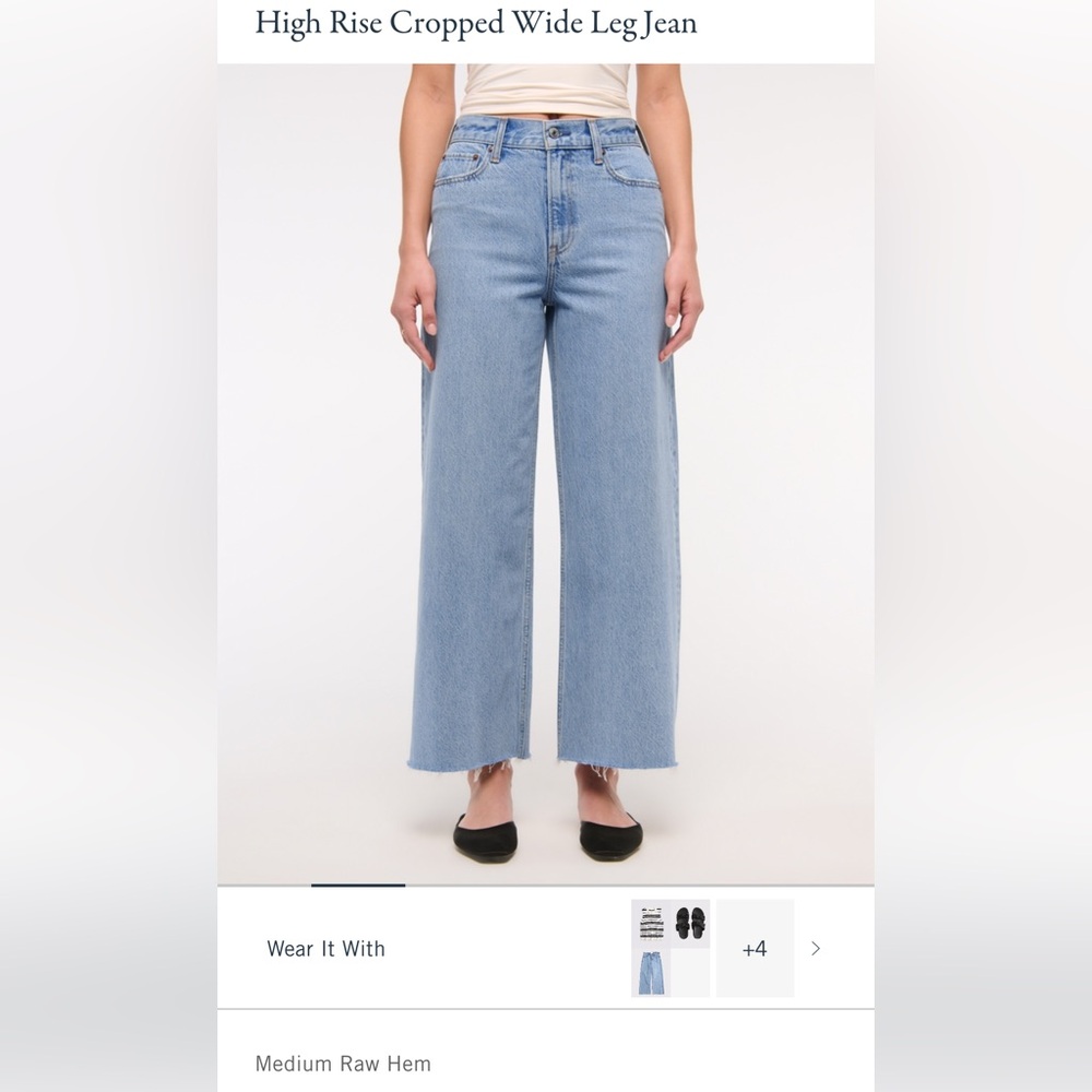 Abercrombie & Fitch Medium Blue Wide-Leg Jeans